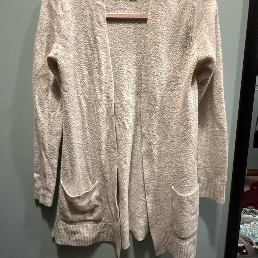 Women's Cream Open Front Sweater